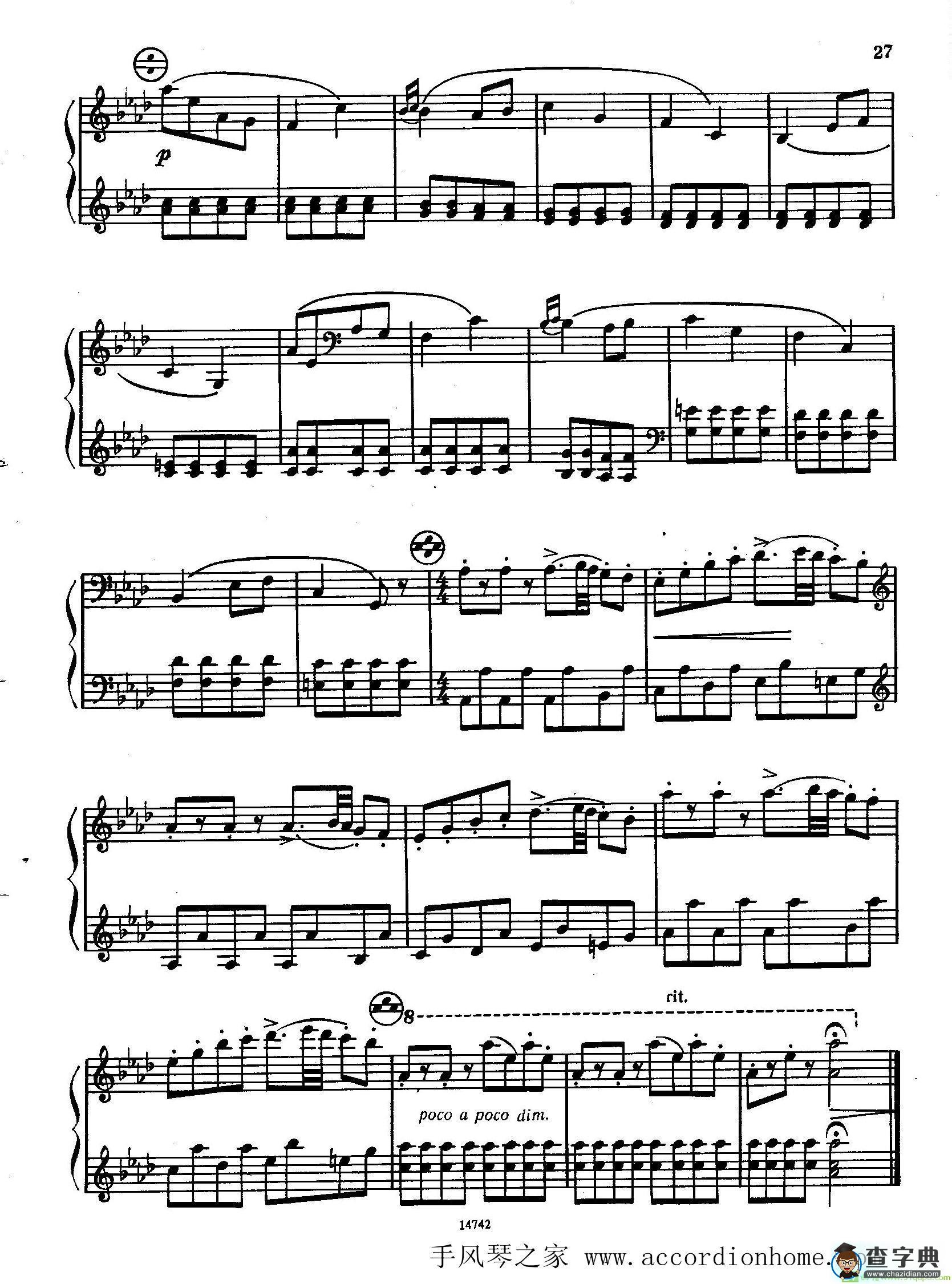 佐罗塔耶夫-六首儿童组曲之二手风琴谱([前苏联]佐罗塔耶夫作曲)