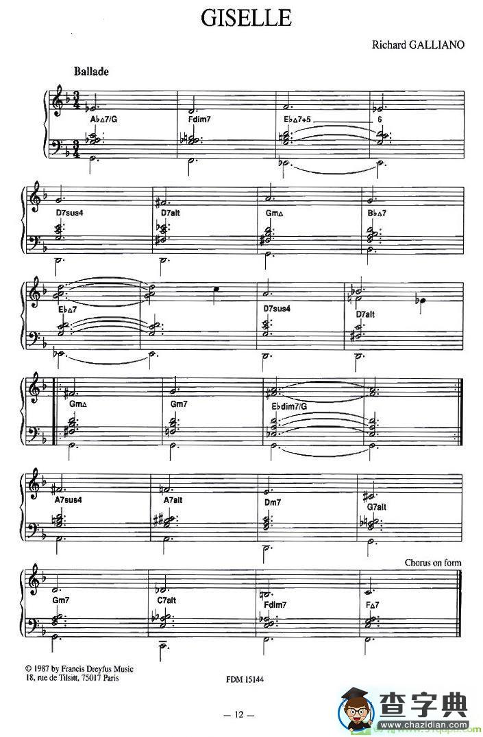 GISELLE手风琴谱(理查德·加里亚诺（Richard作曲)