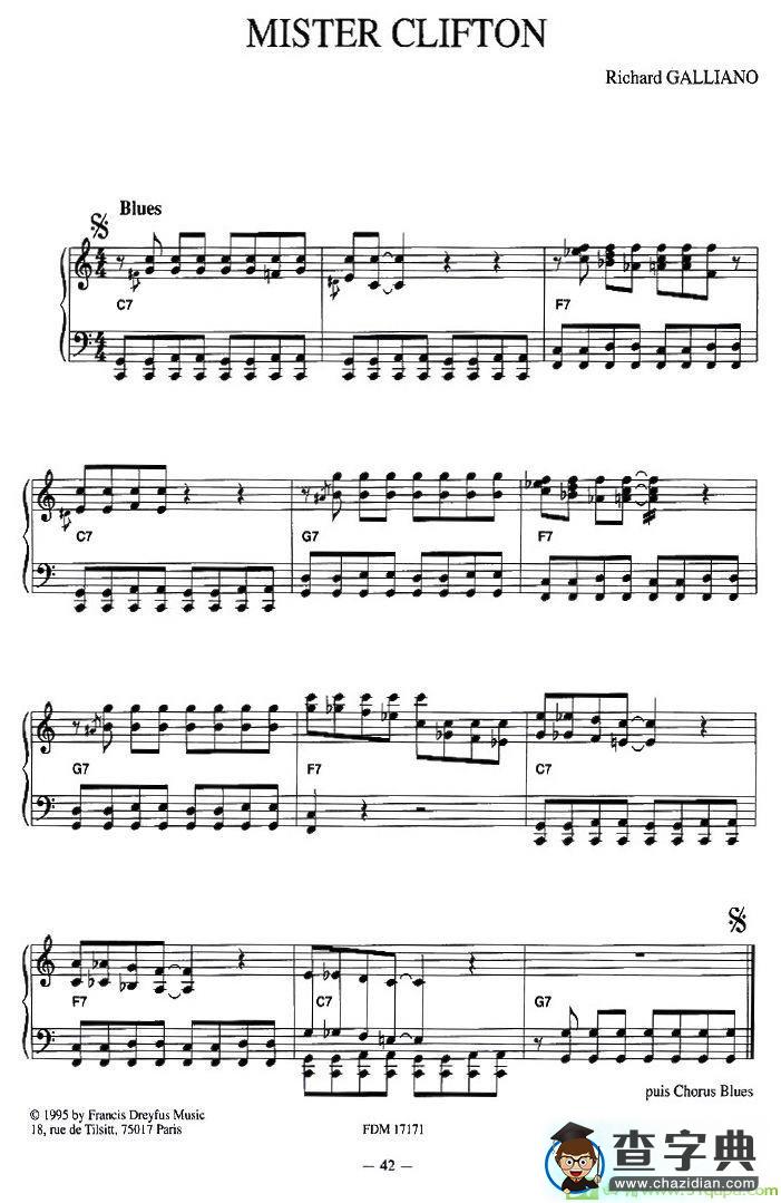MISTER CLIFTON手风琴谱(理查德·加里亚诺（Richard作曲)