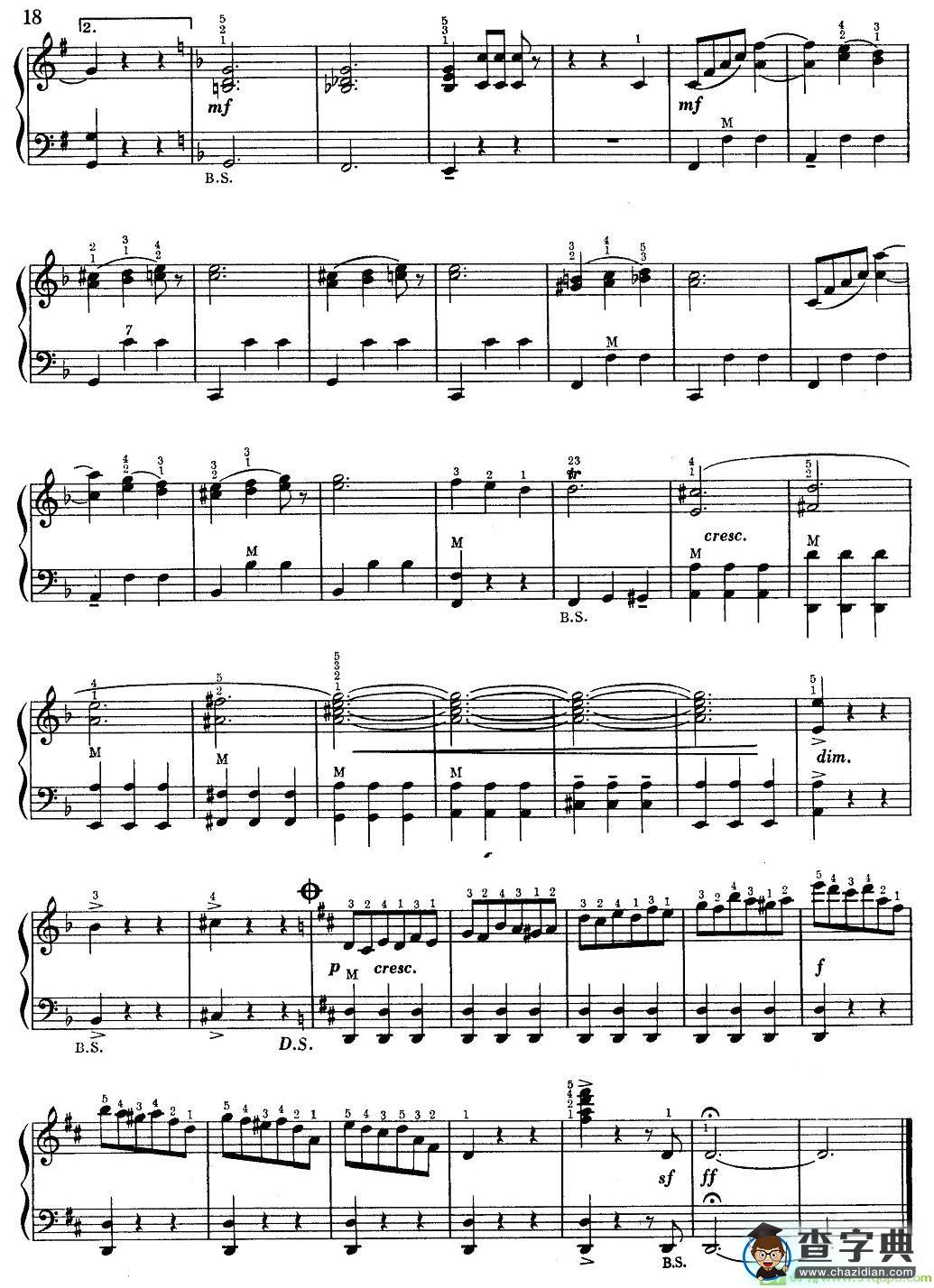 蓝色的多瑙河手风琴谱(小约翰·施特劳斯作曲作曲)