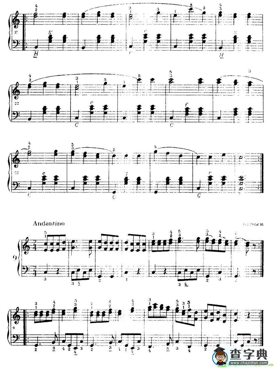 《车尔尼手风琴练习曲集》 手风琴谱