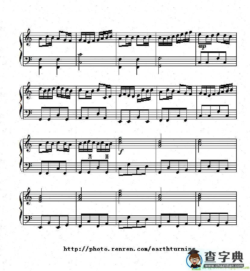 卡农 Canon手风琴谱([德]帕赫贝尔作曲)