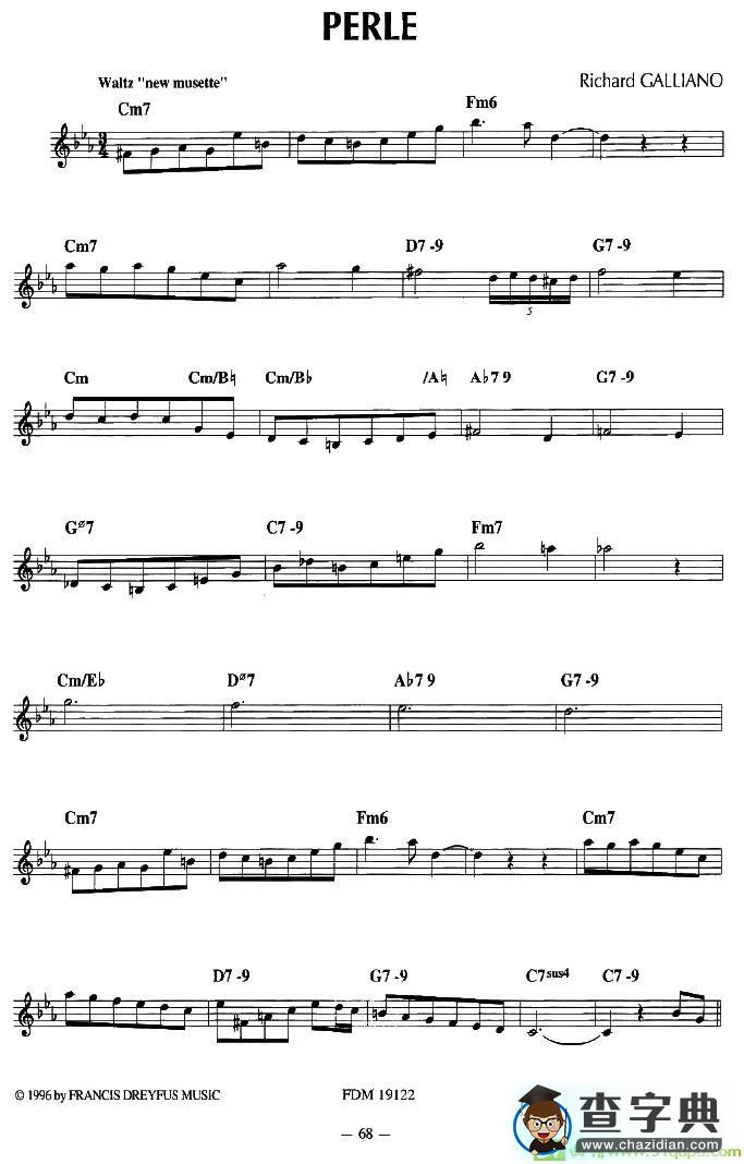 PERLE手风琴谱(理查德·加里亚诺（Richard作曲)