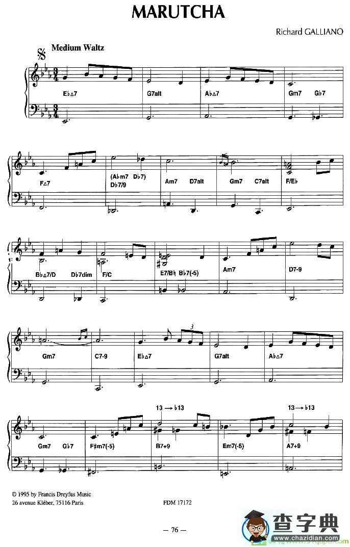 MARUTCHA手风琴谱(理查德·加里亚诺（Richard作曲)