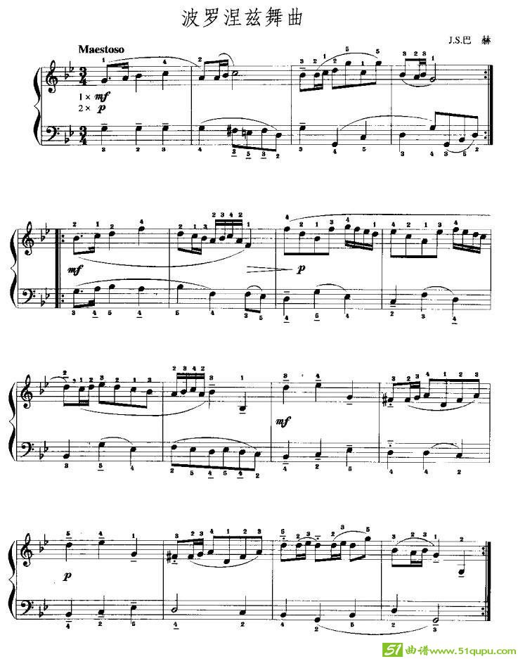 波罗涅兹舞曲手风琴谱