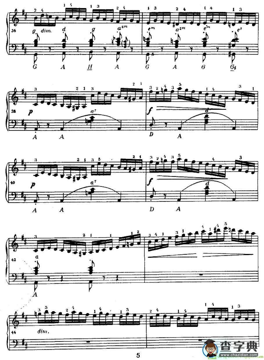 手风琴练习曲手风琴谱(卡尔·车尔尼作曲)