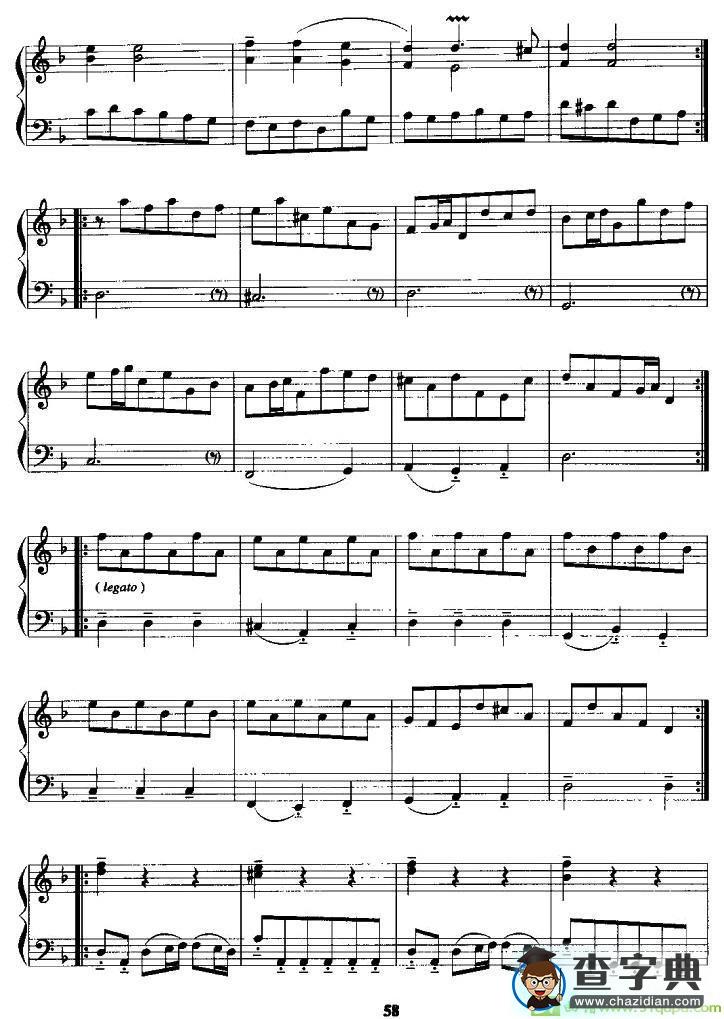 萨拉班德舞曲手风琴谱(G·F·亨德尔作曲)