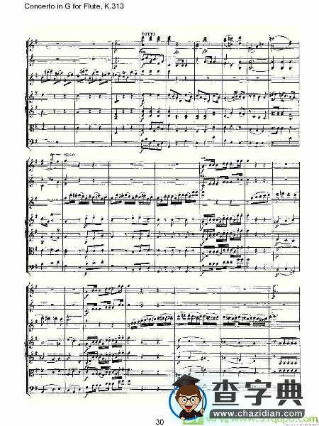 Concerto in G for Flute, K.313长笛谱
