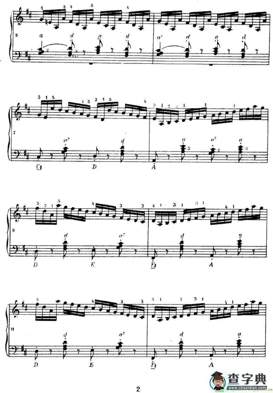 手风琴练习曲（2）手风琴谱