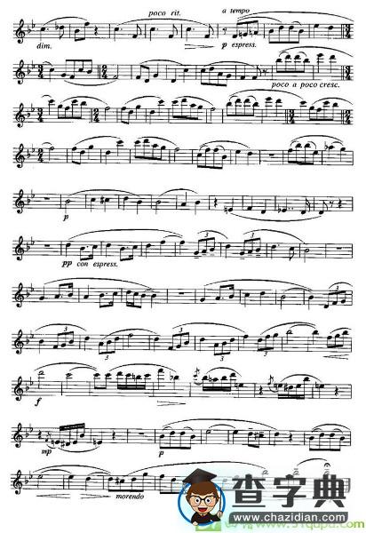 如歌的行板长笛谱([俄]柴可夫斯基作曲)