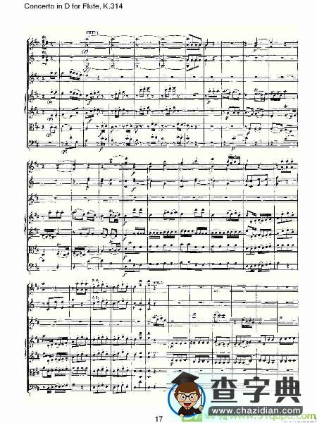 Concerto in D for Flute, K.314长笛谱