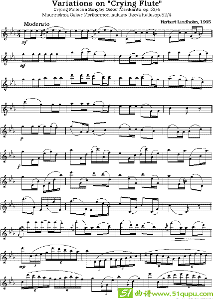 crying flute长笛谱