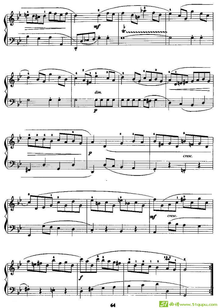 加伏特舞曲（J·S·巴赫作曲版）手风琴谱