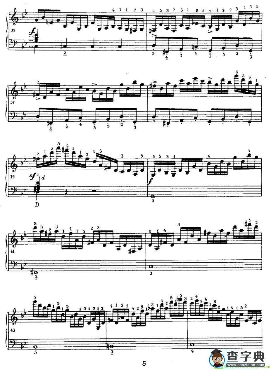手风琴练习曲（5）手风琴谱