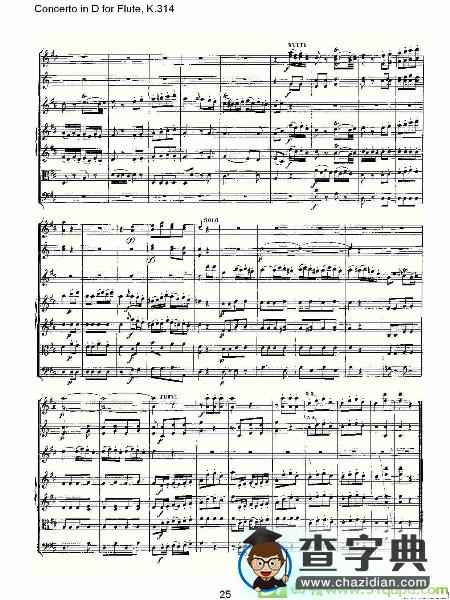 Concerto in D for Flute, K.314长笛谱