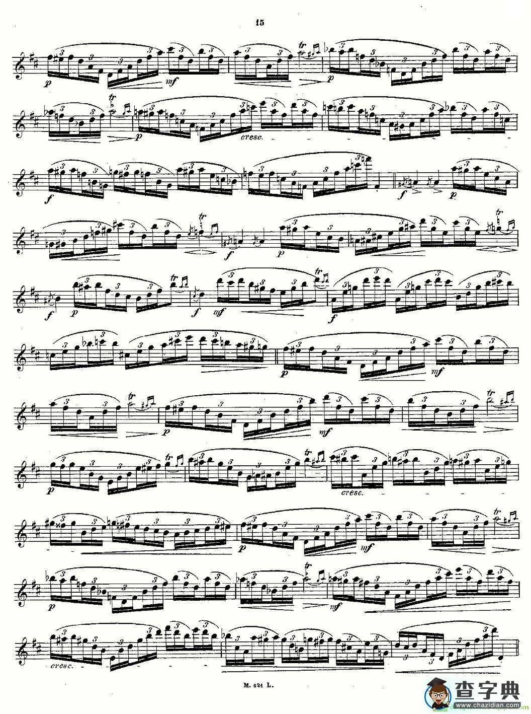 24首长笛练习曲 Op.15 之6—10长笛谱(Andersen作曲)
