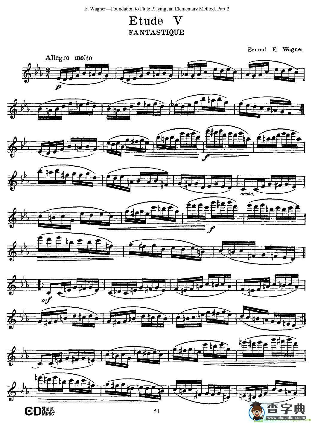 长笛演奏基础教程练习长笛谱(E·Wagner作曲)