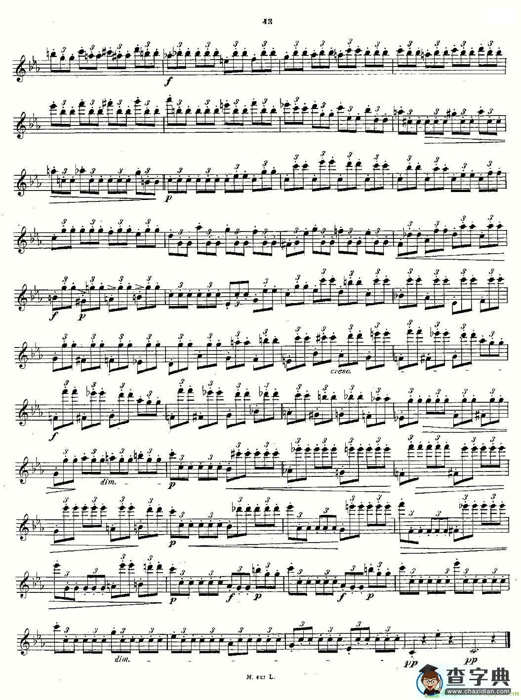 24首长笛练习曲 Op.15 之16—20长笛谱(Andersen作曲)