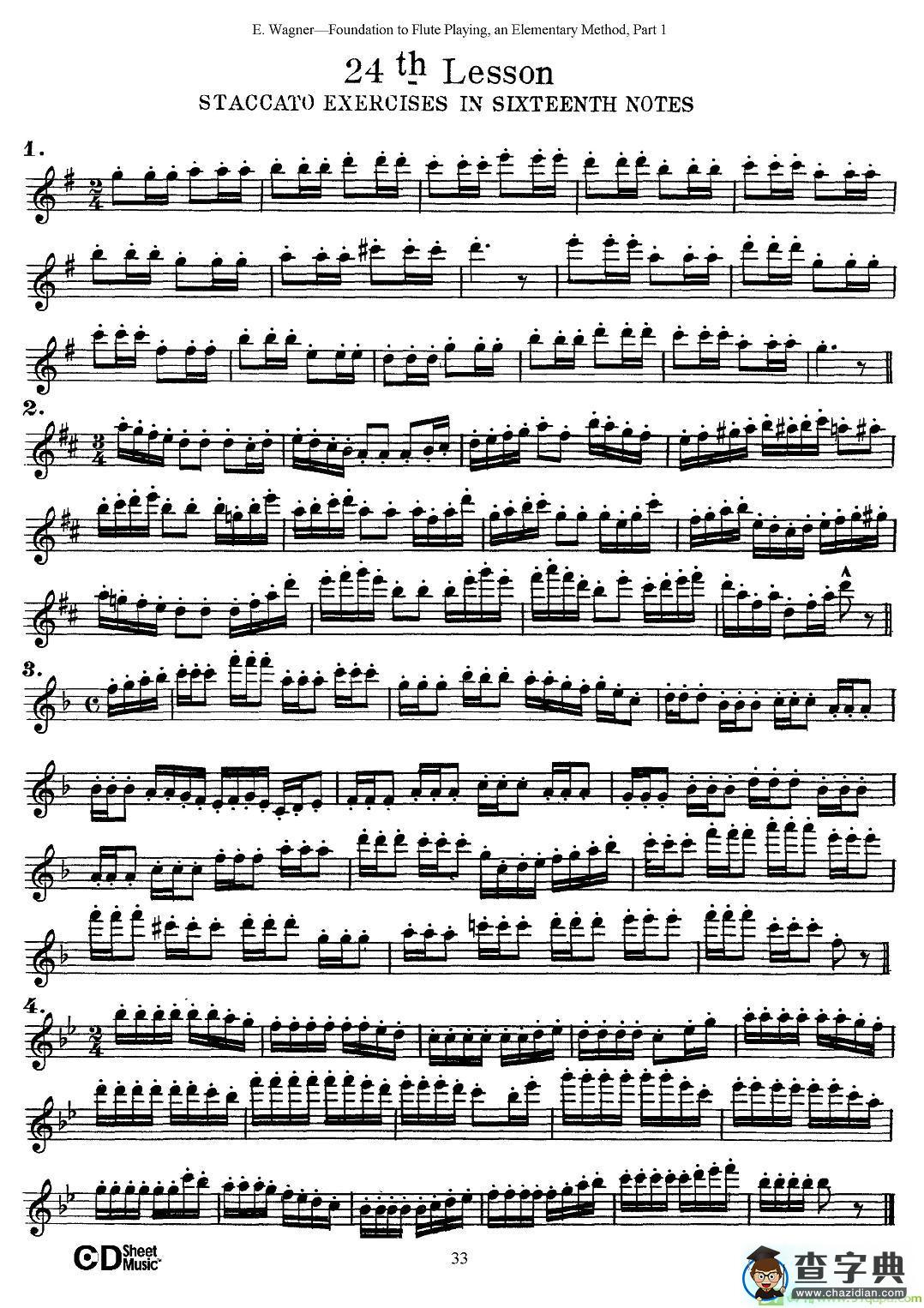 长笛演奏基础教程练习长笛谱(E·Wagner作曲)