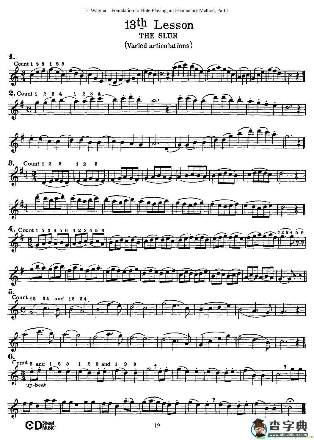 长笛演奏基础教程练习长笛谱(E·Wagner作曲)