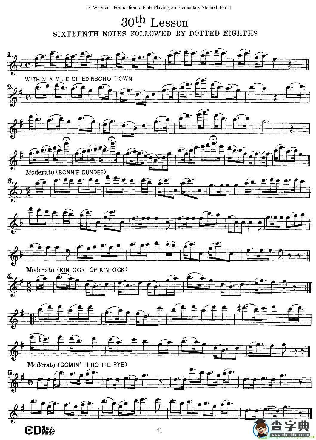 长笛演奏基础教程练习长笛谱(E·Wagner作曲)