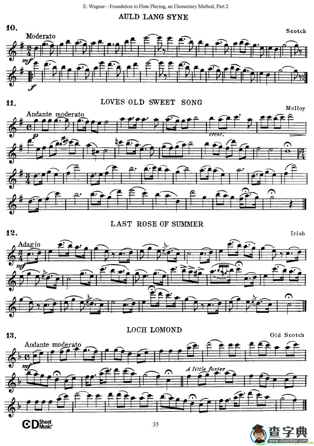 长笛演奏基础教程练习长笛谱(E·Wagner作曲)