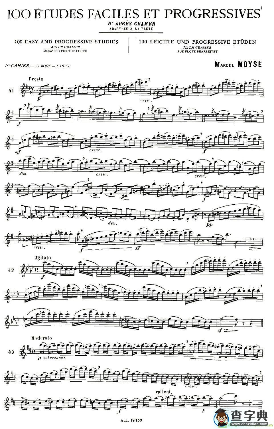 moyse - 100首练习曲之41—49长笛谱(moyse作曲)