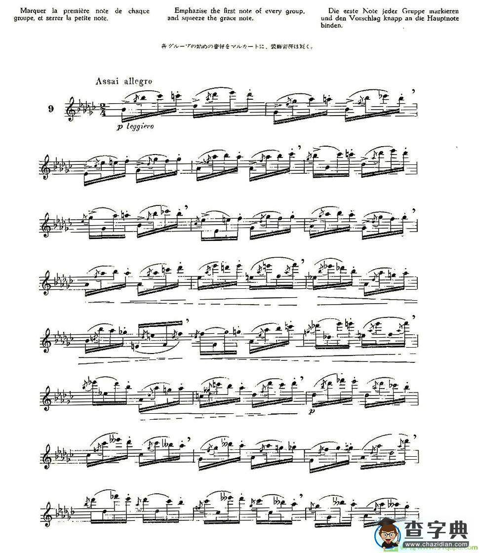 12首大技巧练习曲之9长笛谱(Moyse（莫伊斯）作曲)