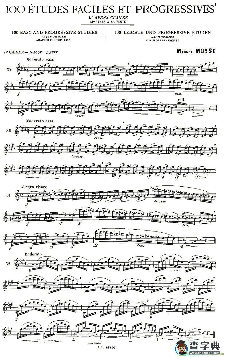 moyse - 100首练习曲之19—40长笛谱(moyse作曲)