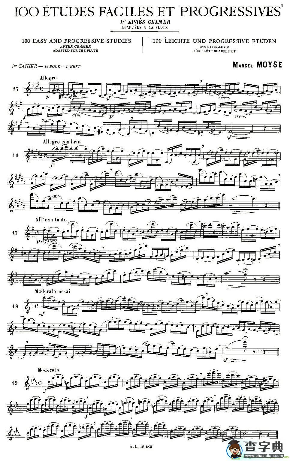 moyse - 100首练习曲之15—28长笛谱(moyse作曲)