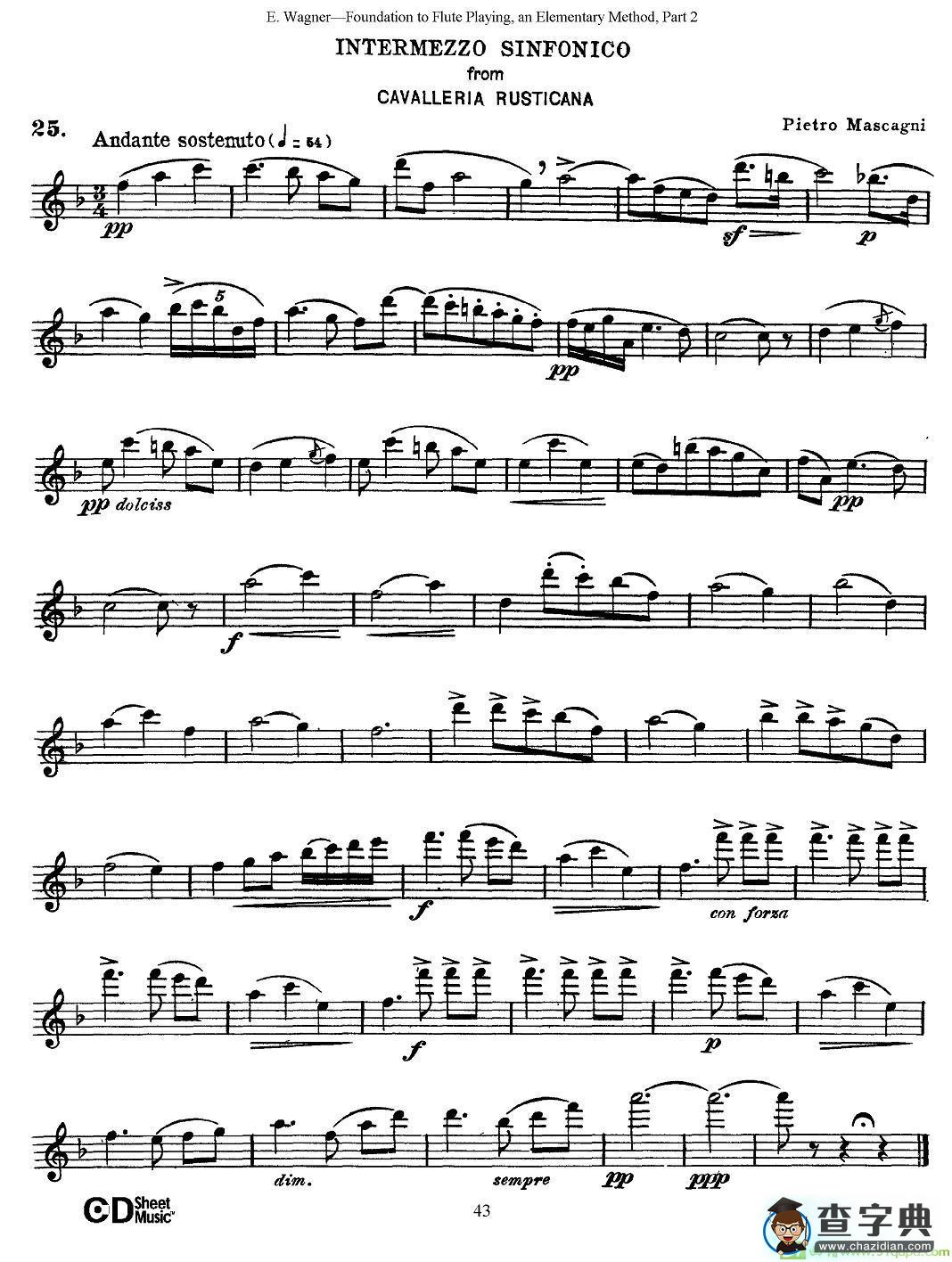 长笛演奏基础教程练习长笛谱(E·Wagner作曲)