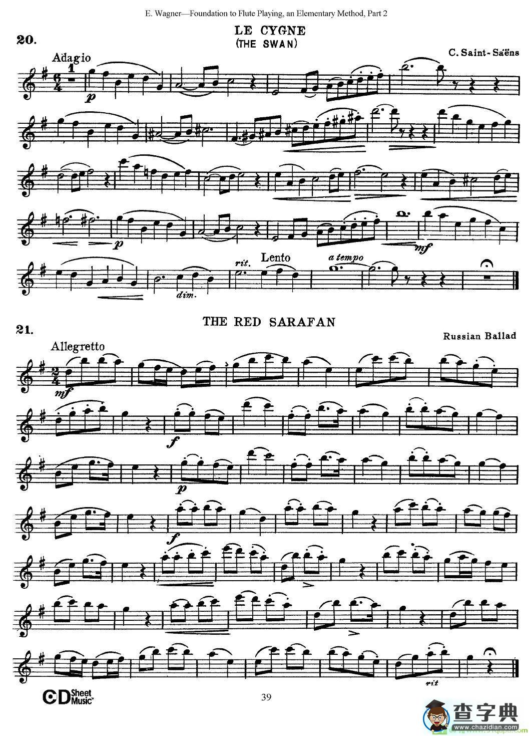 长笛演奏基础教程练习长笛谱(E·Wagner作曲)