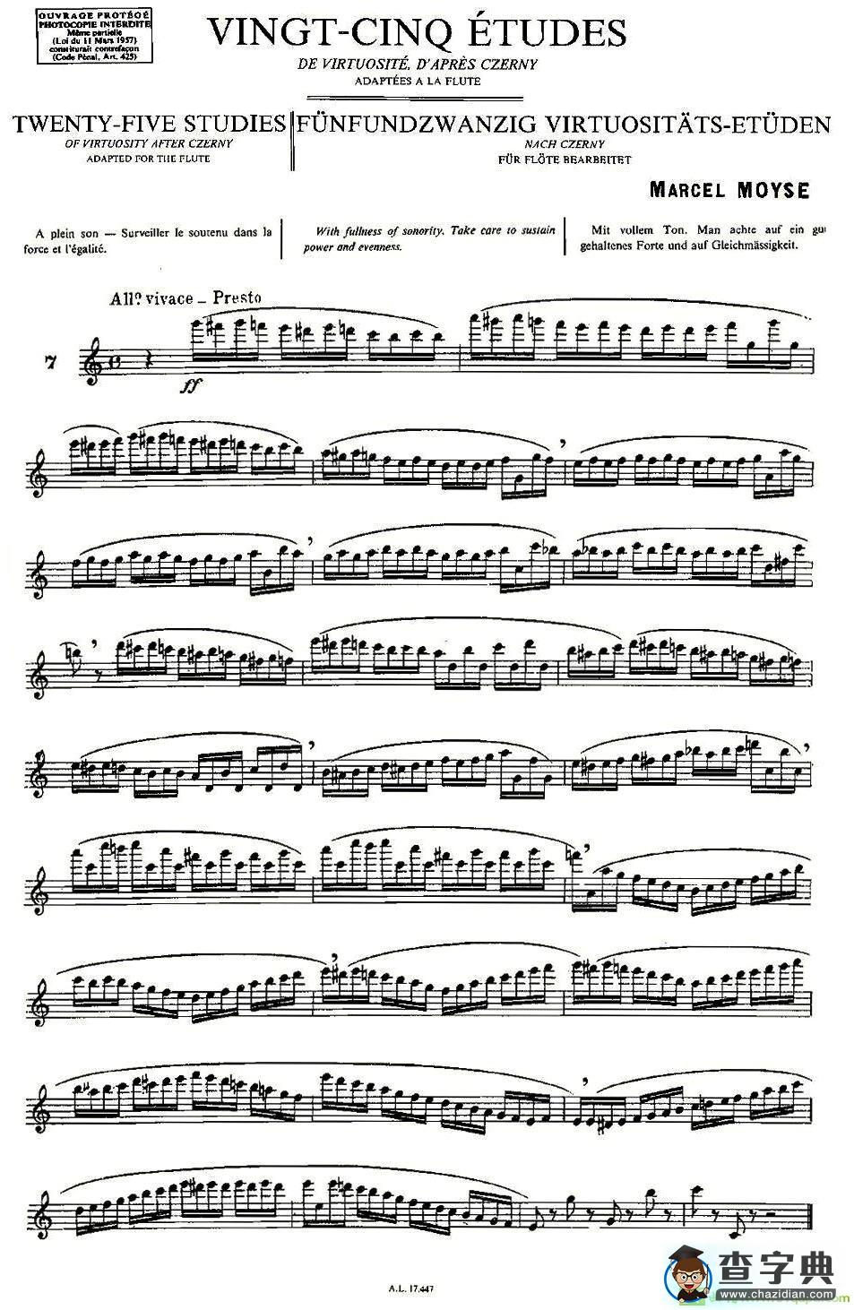 Moyse - 25 Studies after Czerny flute  [7]长笛谱(Moyse作曲)