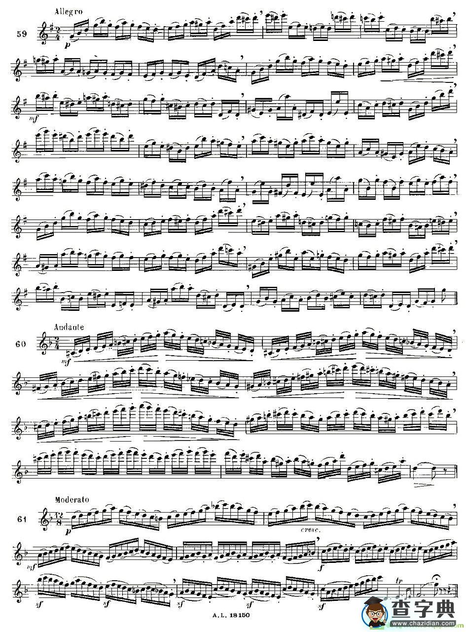moyse - 100首练习曲之50—66长笛谱(moyse作曲)