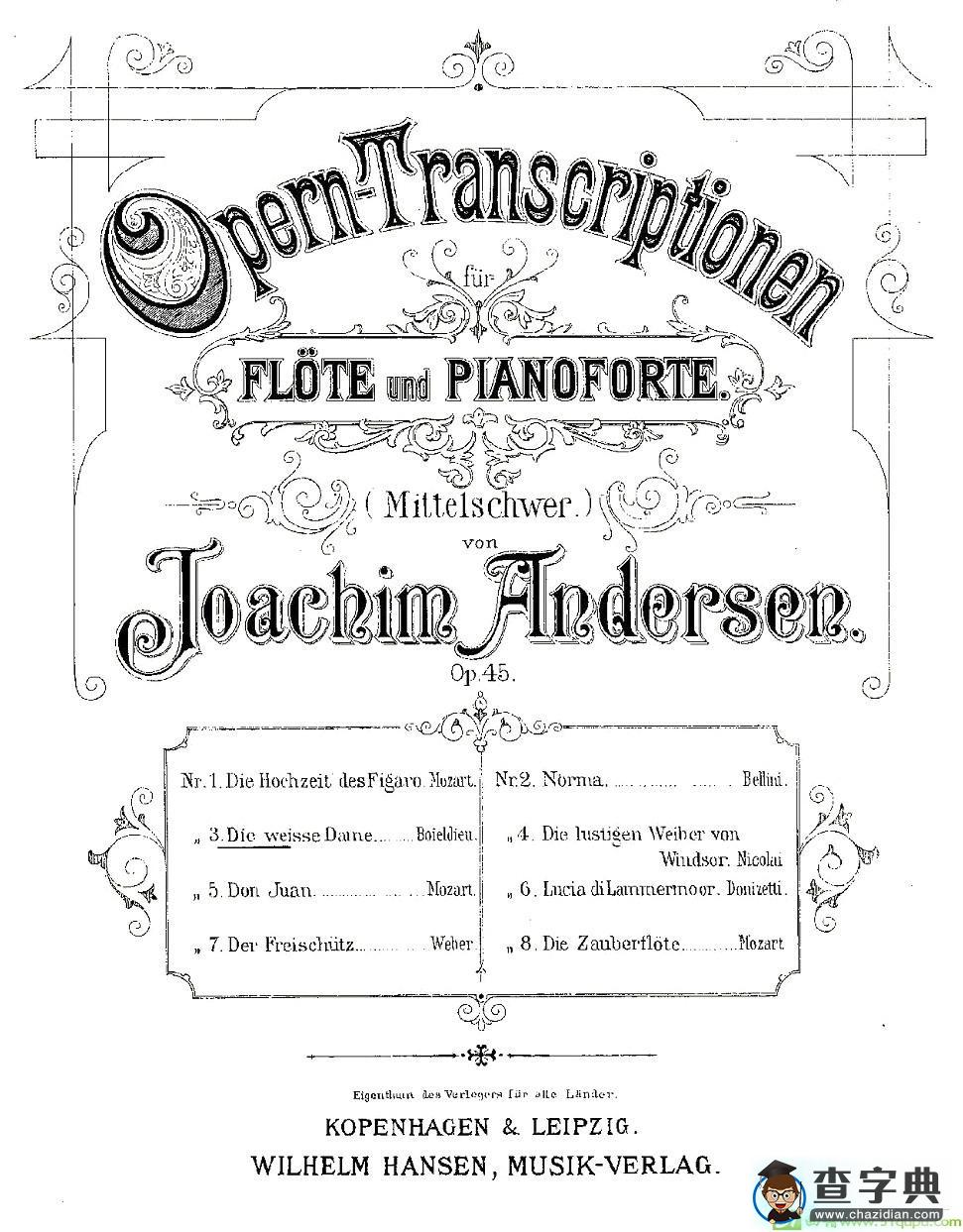 Opern-Transcriptionen.Op.45-3长笛谱