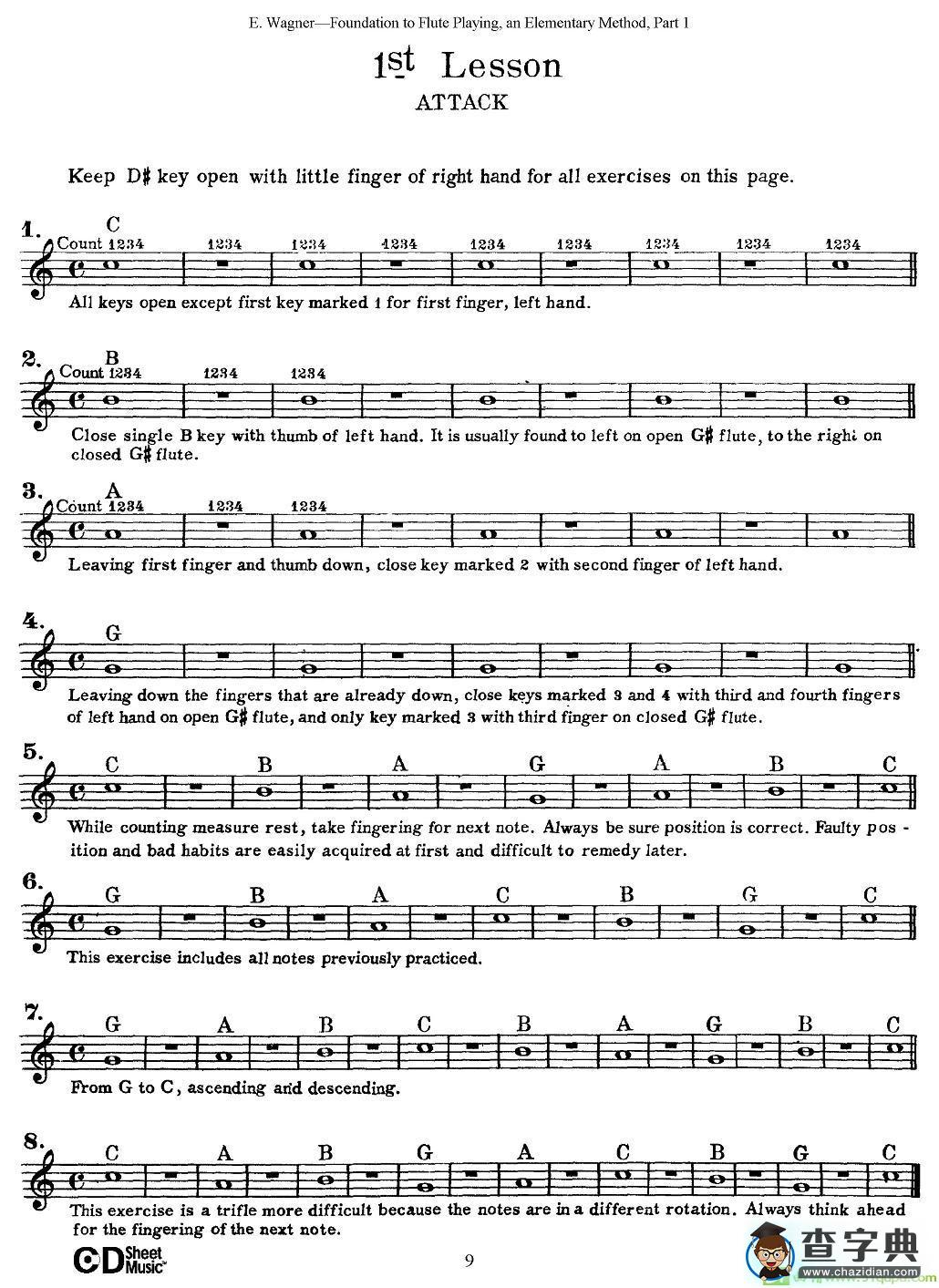 长笛演奏基础教程练习长笛谱(E·Wagner作曲)