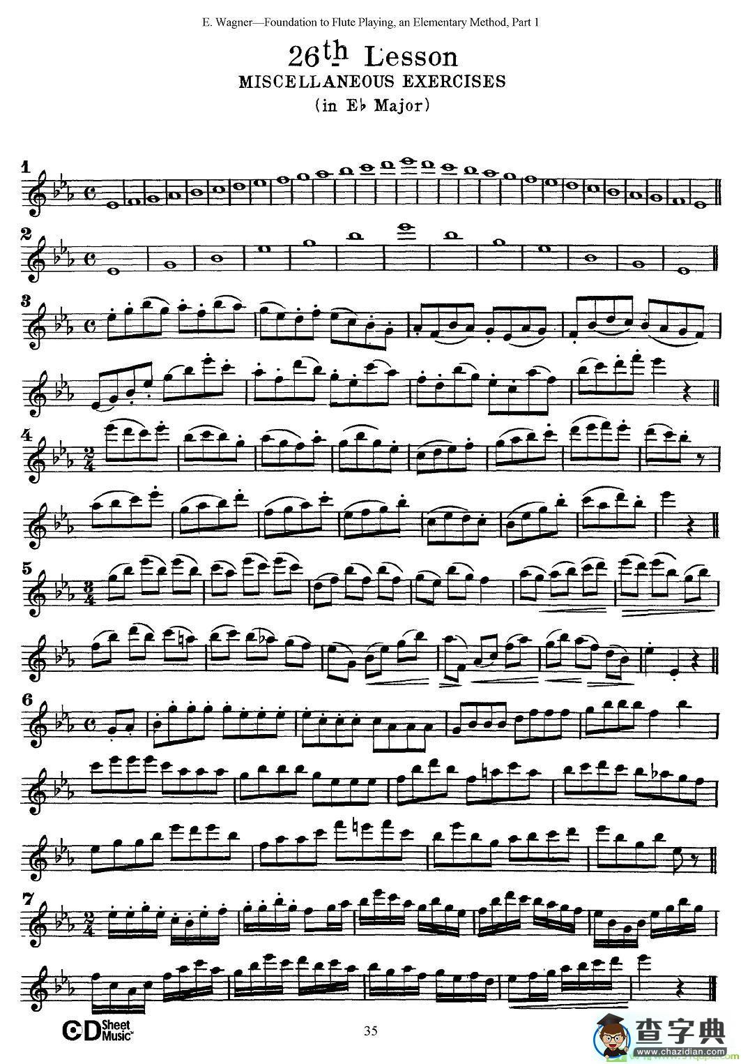 长笛演奏基础教程练习长笛谱(E·Wagner作曲)