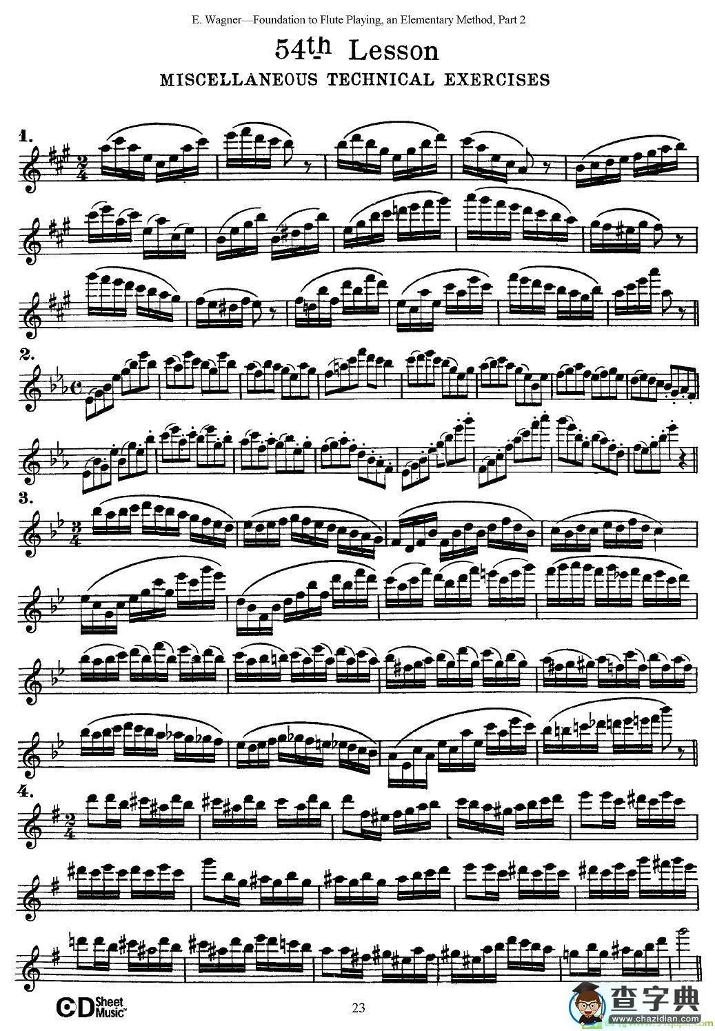 长笛演奏基础教程练习长笛谱(E·Wagner作曲)