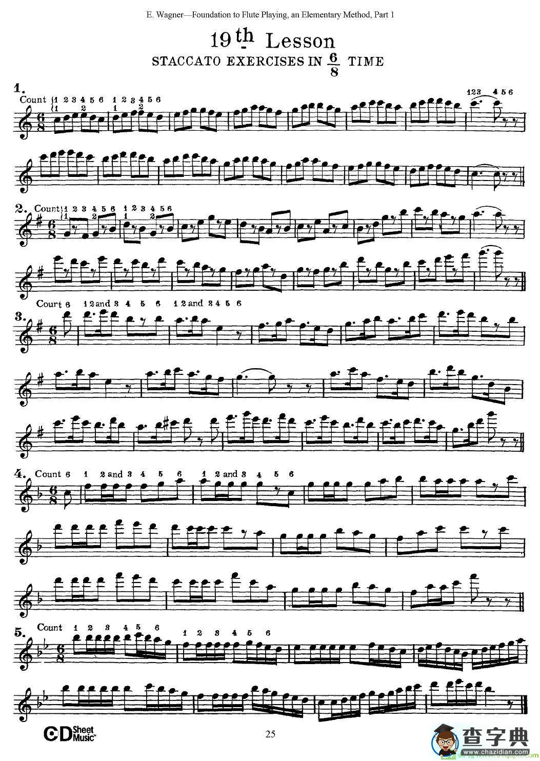 长笛演奏基础教程练习长笛谱(E·Wagner作曲)