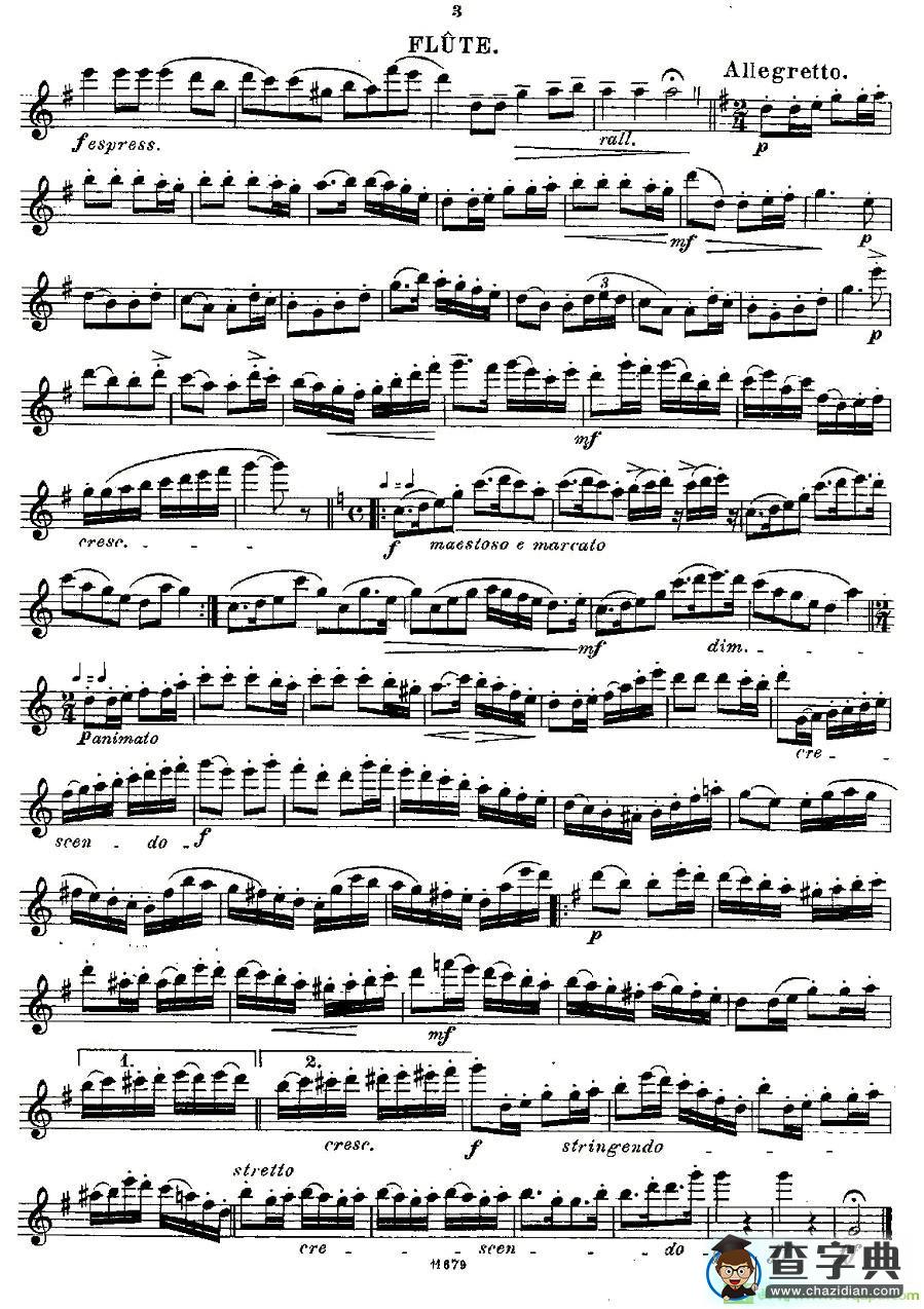 Fantaisies nationales. Op. 59, 2. 长笛谱(Andersen（安德森）作曲)