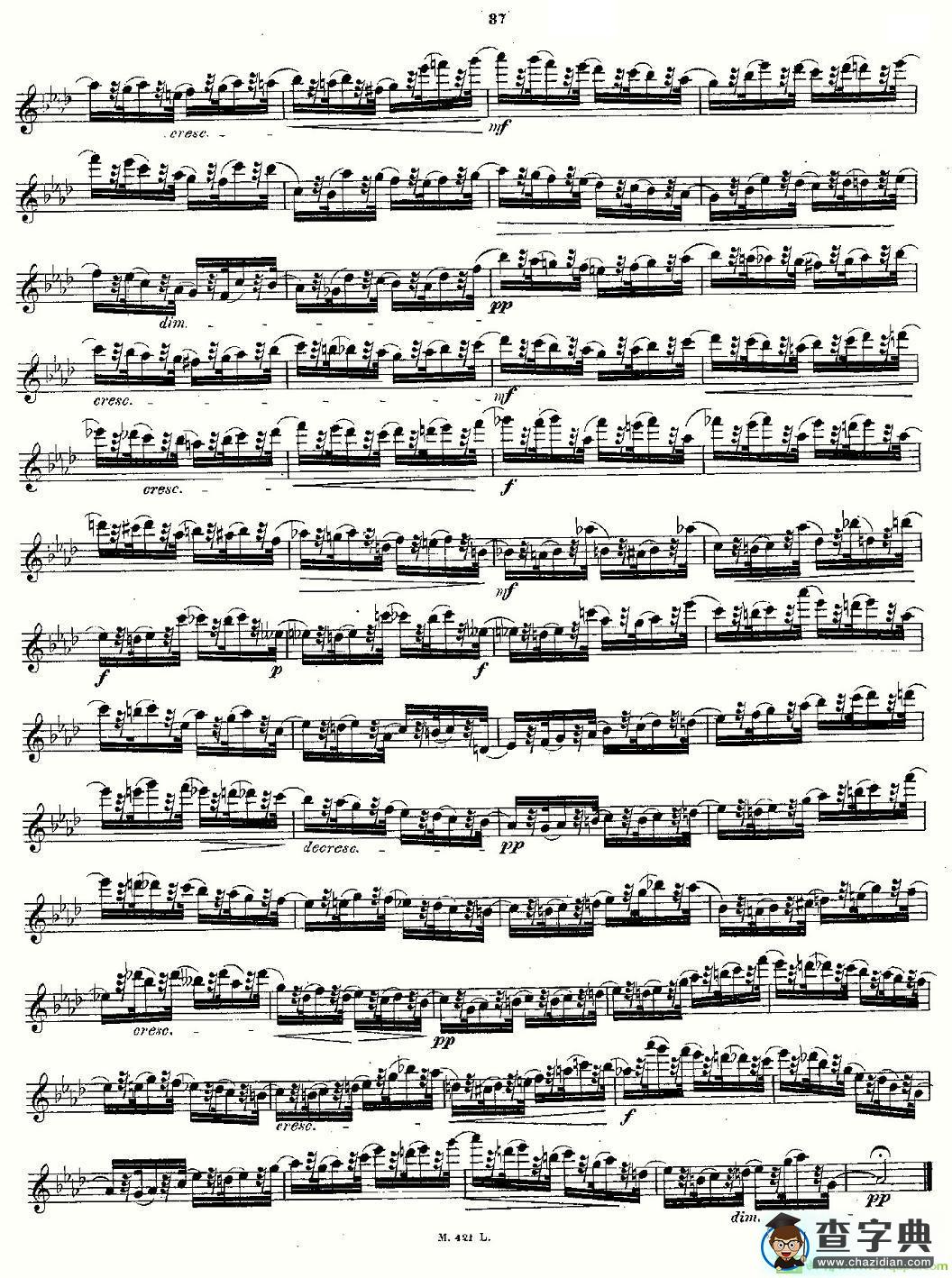 24首长笛练习曲 Op.15 之16—20长笛谱(Andersen作曲)