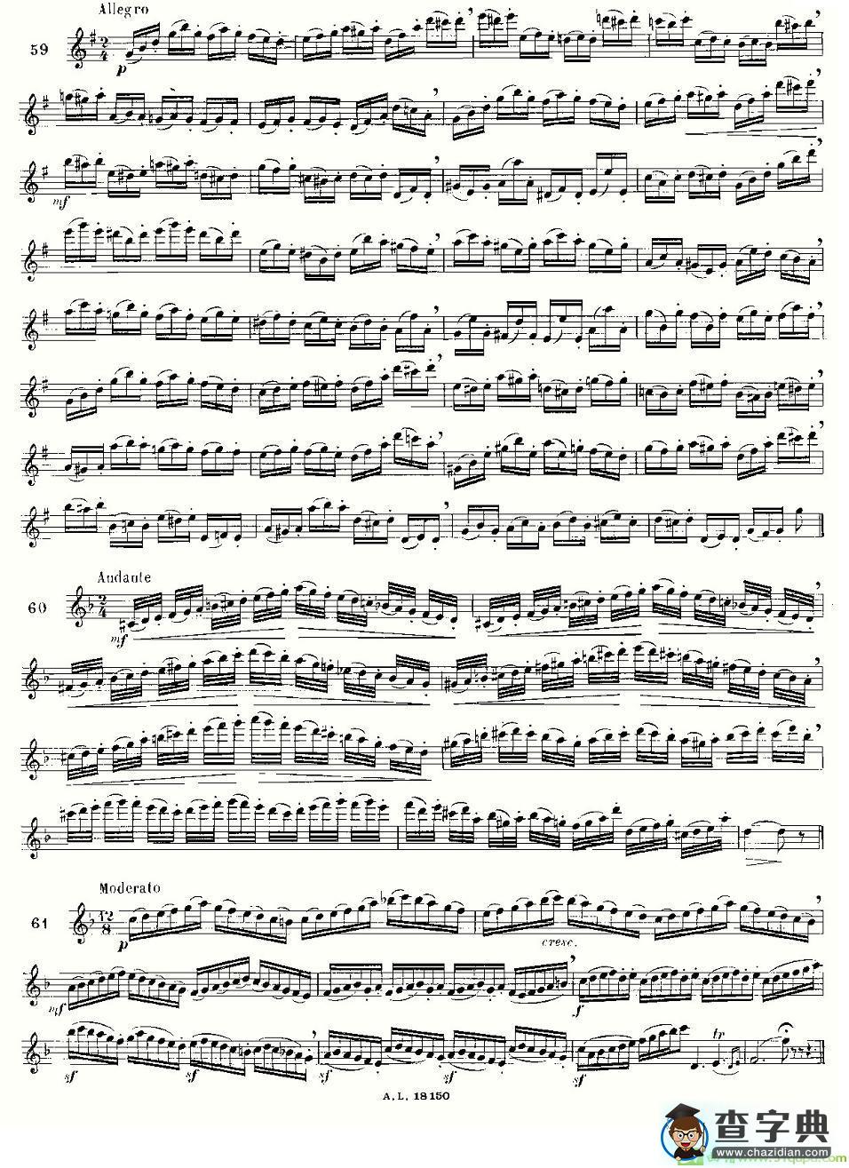 简易音阶练习100首之50-66长笛谱(莫伊斯Moyse作曲)