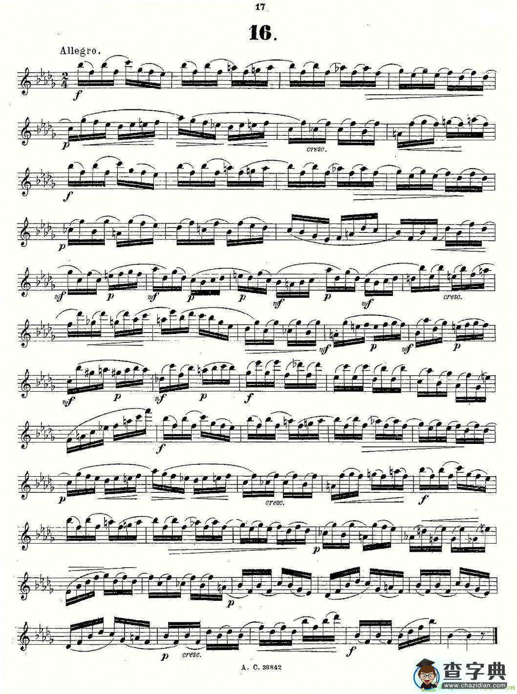 24首长笛练习曲 Op.21 之13—24长笛谱(Andersen作曲)