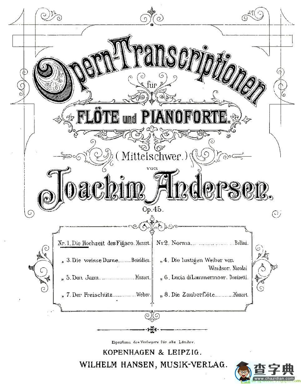 Opern-Transcriptionen.Op.45-1长笛谱