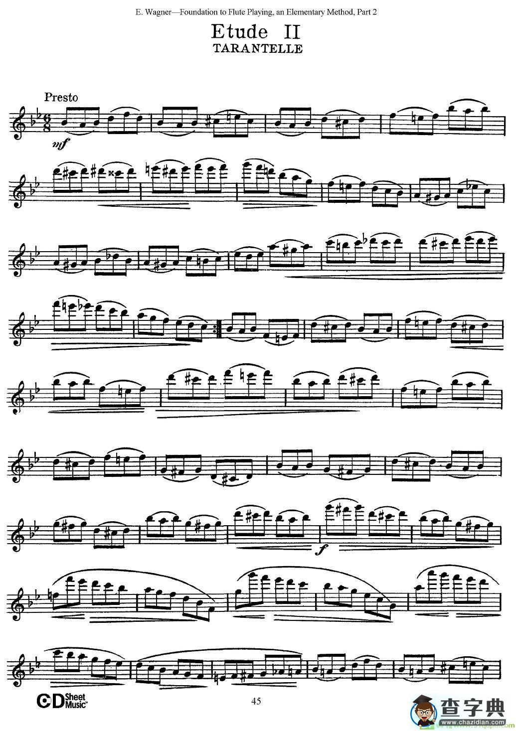 长笛演奏基础教程练习长笛谱(E·Wagner作曲)