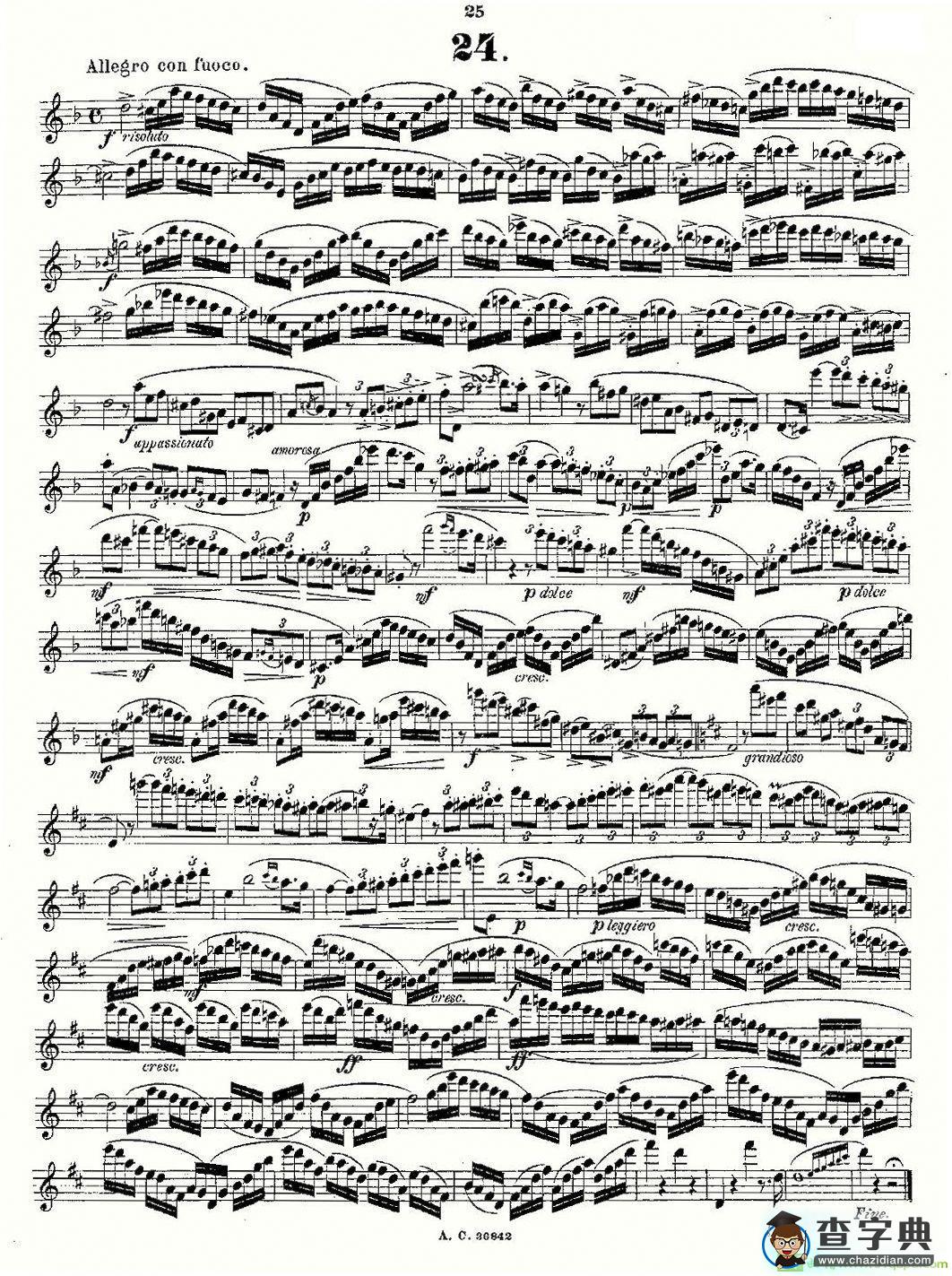 24首长笛练习曲 Op.21 之13—24长笛谱(Andersen作曲)