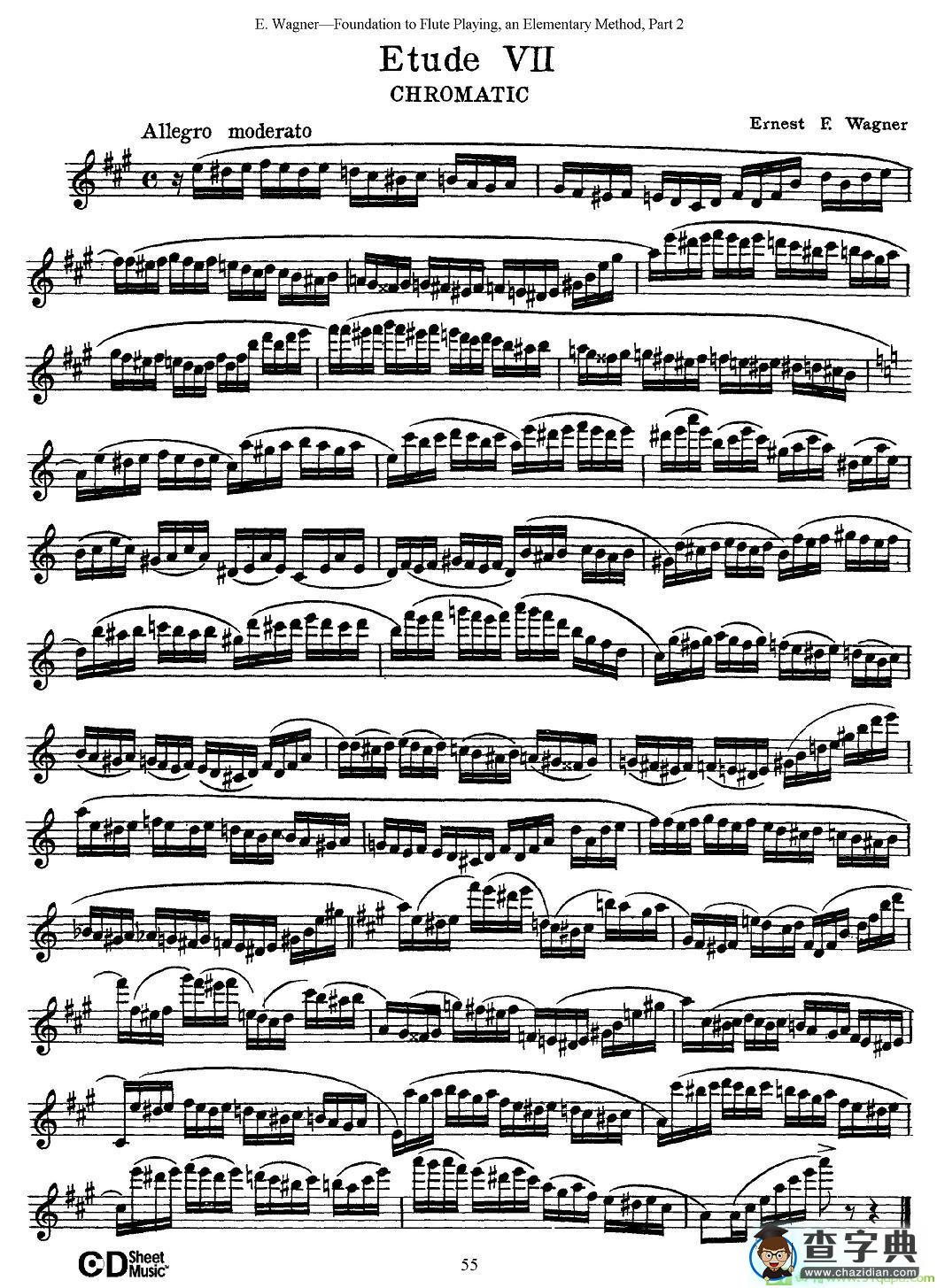长笛演奏基础教程练习长笛谱(E·Wagner作曲)