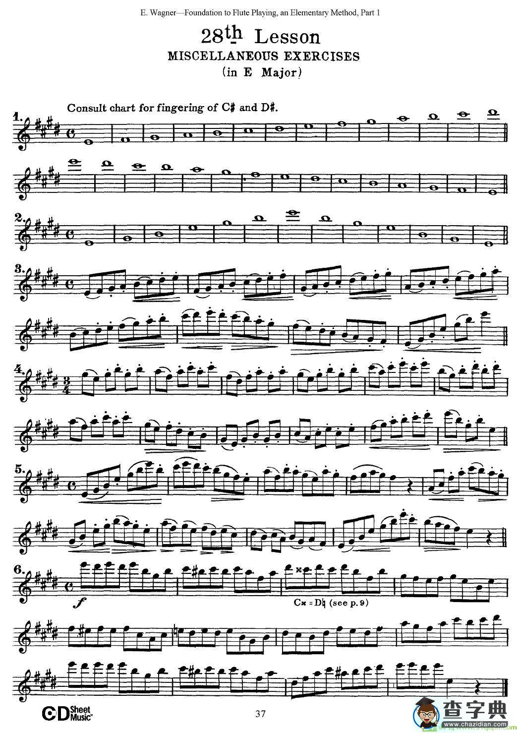 长笛演奏基础教程练习长笛谱(E·Wagner作曲)