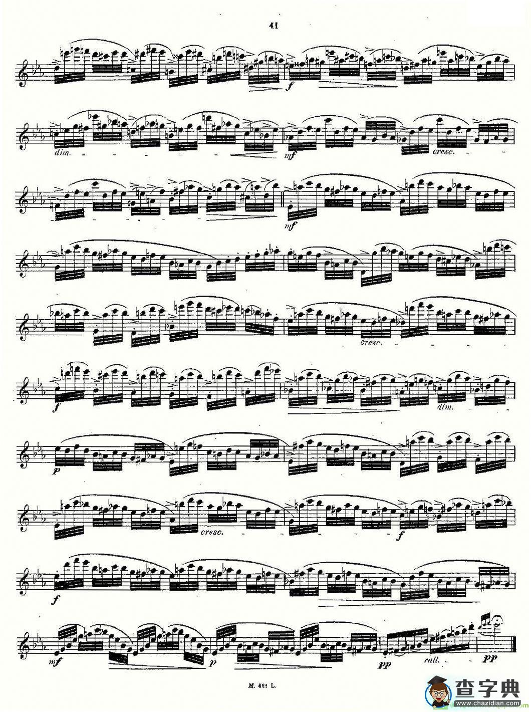 24首长笛练习曲 Op.15 之16—20长笛谱(Andersen作曲)