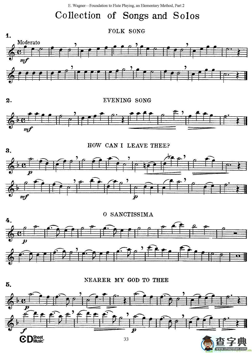 长笛演奏基础教程练习长笛谱(E·Wagner作曲)